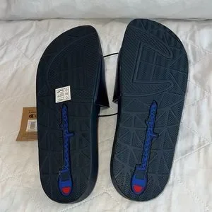 Champion | Shoes | Champion Big Logo Navy Slide Sandals Size 